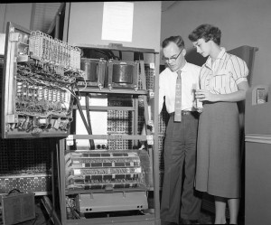 Interior view of an IBM 650 computer