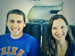 James with Dr. Langston on his first commercial flight ever!