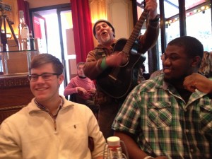 Will and Delancey are serenaded at the welcome dinner
