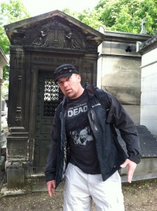 Rob carefully planned his wardrobe for Père Lachaise Cemetery