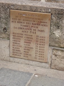 Memorial plaque on the Seine