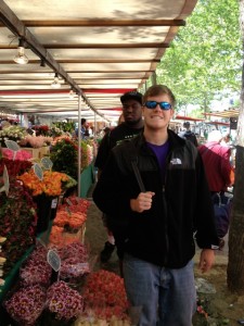 Will checks out the Bastille market