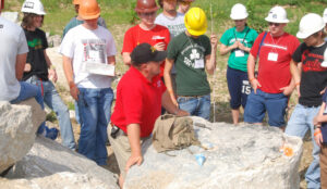 Dr. Paul Worsey (center) instructs students at Missouri S&T's Experimental Mine Facility.