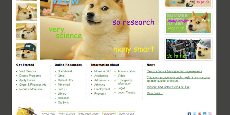 Wow. Doge takes over S&T website