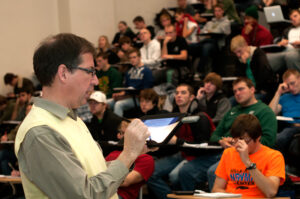 Klaus Woelk, interim chair and associate professor of chemistry, is using technology to improve instruction.