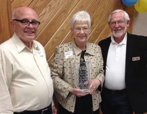From left: KMST Volunteers of the Year Don and Nancy Brackhahn with KMST Station Manager Wayne Bledsoe.