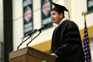 Jeff Steinhart, retired vice president of engineering and environmental affairs for Anheuser-Busch Inc. and a 1979 engineering management graduate of Missouri S&T, delivered the May 2014 commencement address.