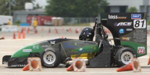The Formula SAE car in action. Photo by Bob Phelan.