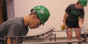 2014 graduate Jermy Jamison was team leader for the Missouri S&T Steel Bridge Design Team. Photo by Bob Phelan.