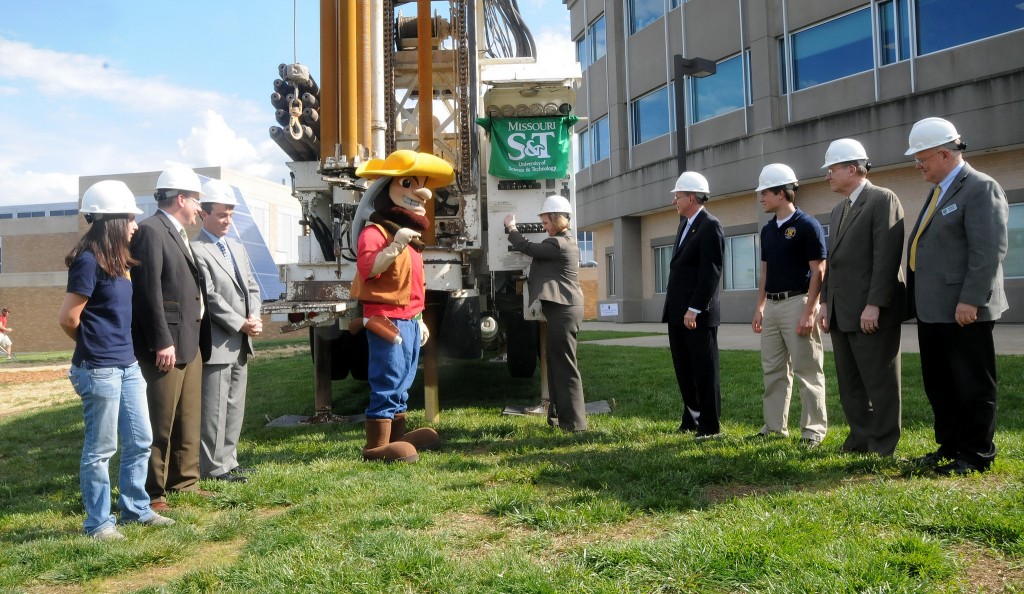 The ceremonial "ground-drilling" for the geothermal energy system was held in 2012. Once online, the system's performance has exceeded expectations.