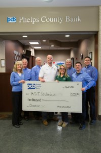 From left to right: PCB representatives Sherry Snelson, David Connell, J. Kent Robinson, S&T students Powers and Michaelis, Bob Wilson, Mark Grant, and Dominic DeLuca.