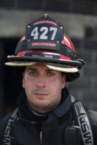 James "Jimmy" Nash, a senior in mining engineering at Missouri S&T, is a volunteer firefighter with the Rolla Rural Fire District. Photo By Sam O'Keefe/Missouri S&T