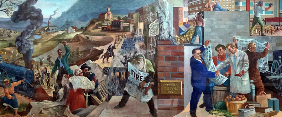 Mid-section of Rolla Mural. Photo by Sam O'Keefe, Missouri S&T.