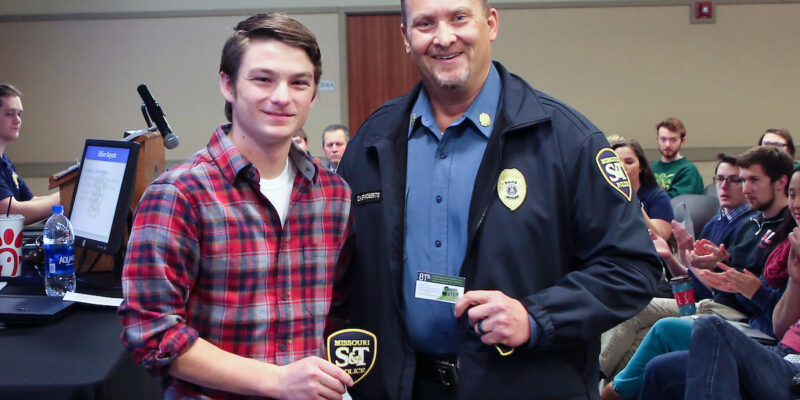 Missouri S&T police recognize student for helping stranded motorists