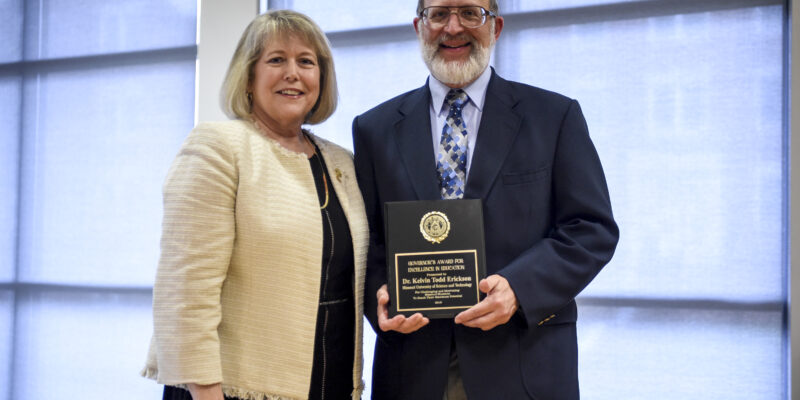 Erickson receives Governor’s Award for Excellence in Teaching
