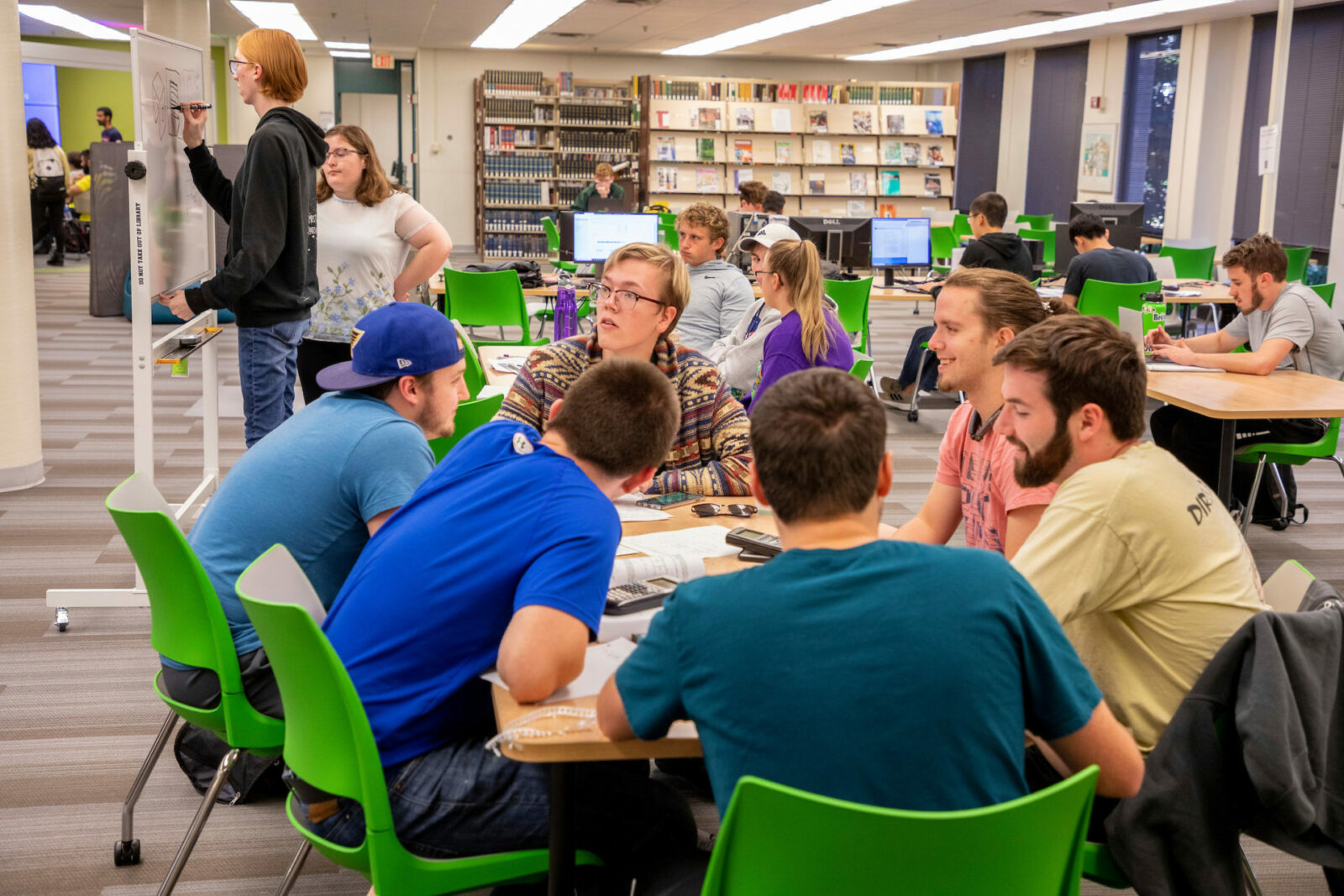Students in Laurie Myers' Innovation for Design Thinking class present their ideas for a new Humanities Collaboratory during a class in the Curtis Laws Wilson Library. Photo by Tom Wagner/Missouri S&T