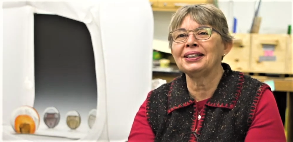 Dr. Mary Reidmeyer in Missouri S&T's hot glass shop