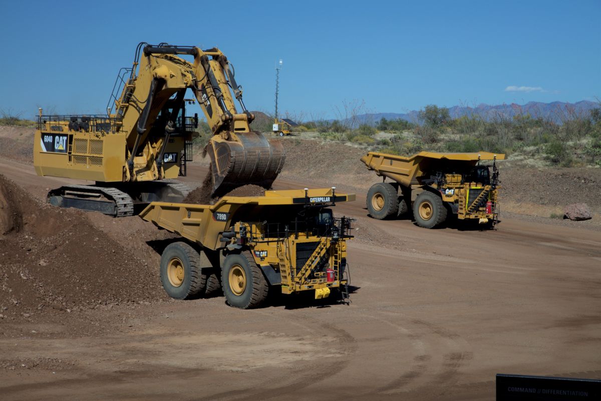 Photo of Caterpillar autonomous mining vehicles