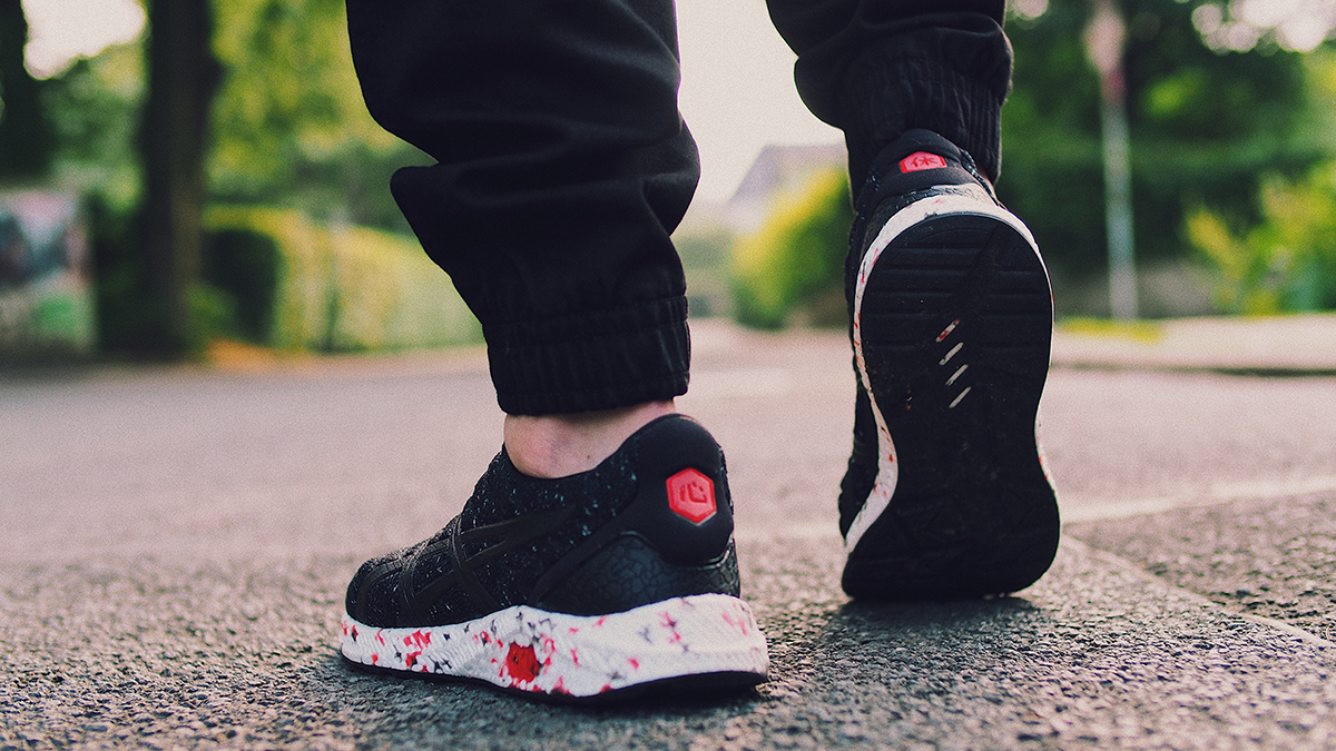 Sneakers on pavement
