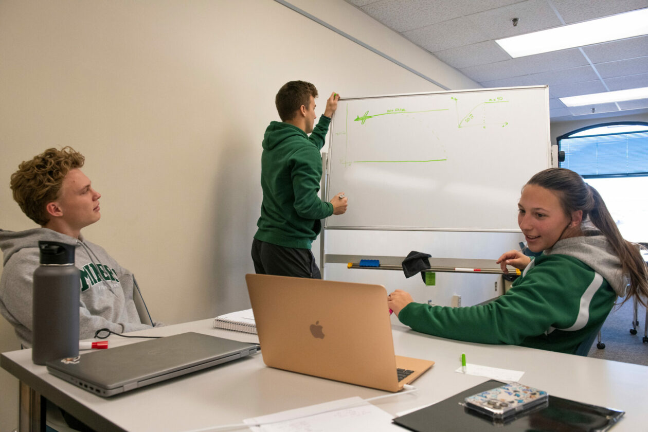 Missouri S&T students work on a group project in Curtis Laws Wilson Library. The Princeton Review ranks S&T third among the nation's public universities for career placement.