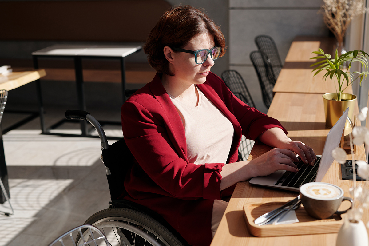 woman using laptop