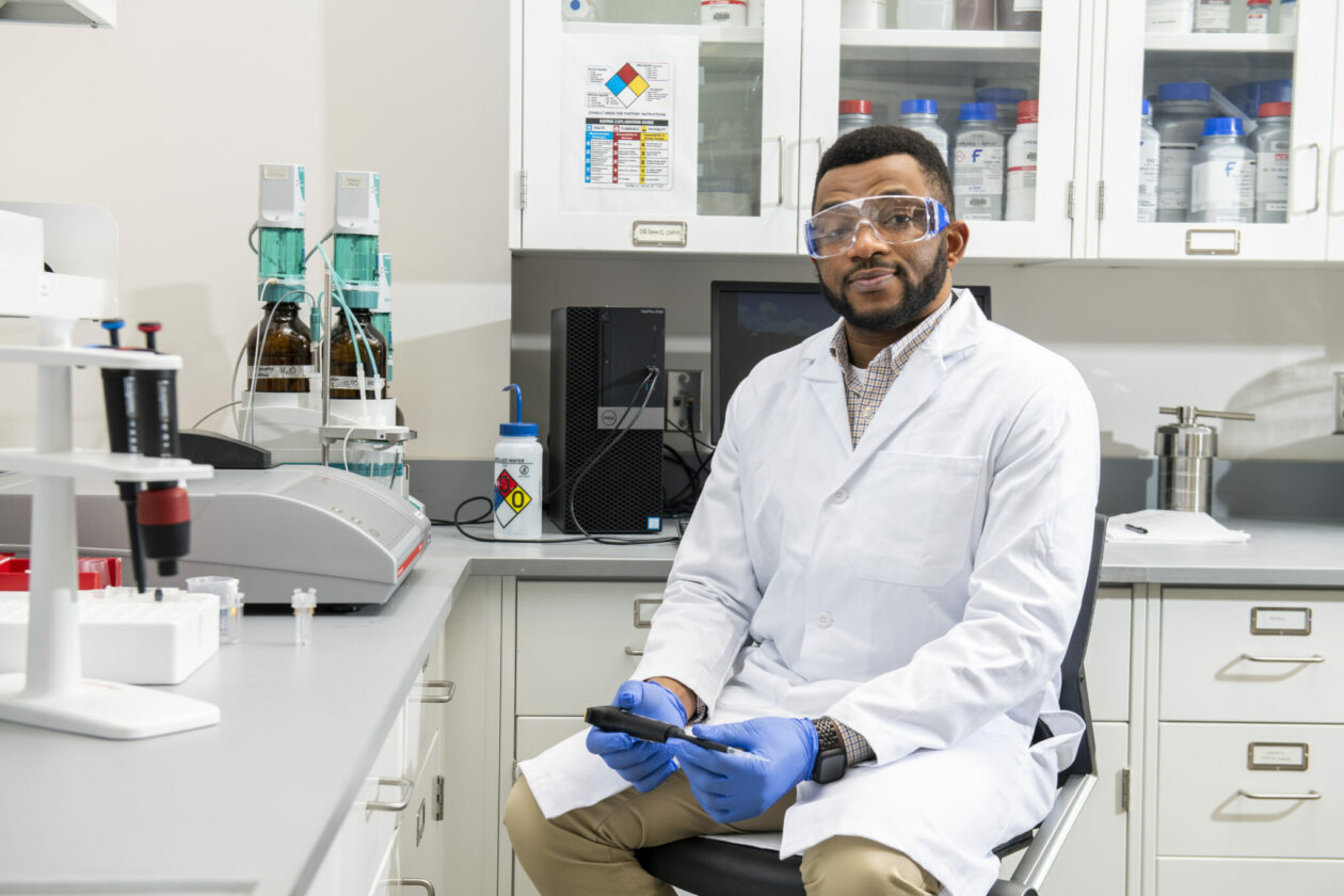 Monday Okoronkwo in lab
