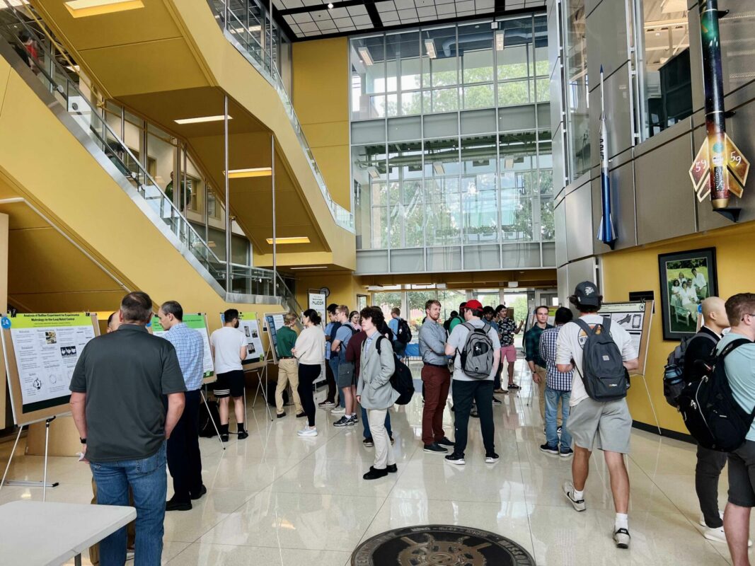 Students present their research in the Toomey Hall atrium on Sept. 21.