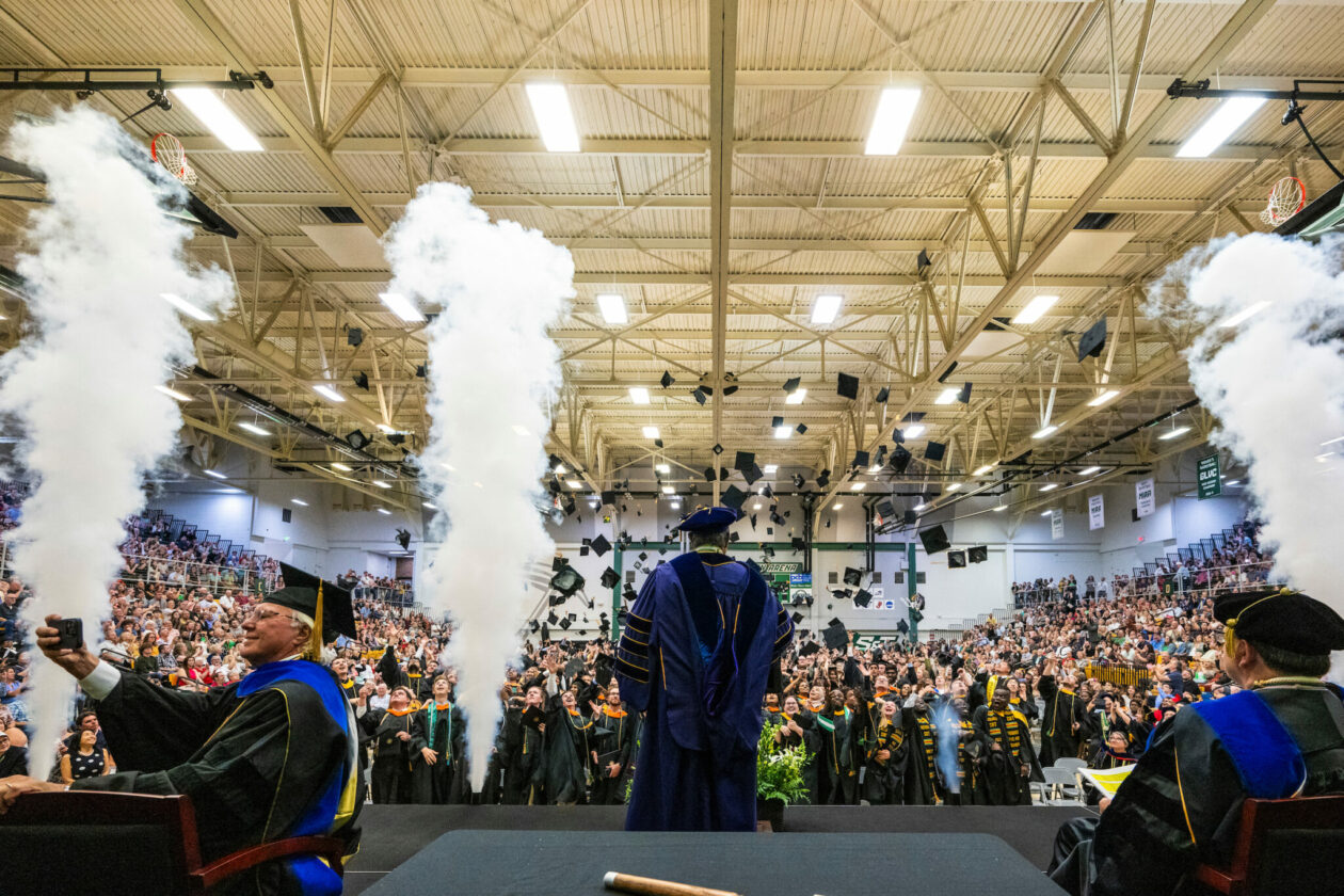 May 11 commencement cap throw