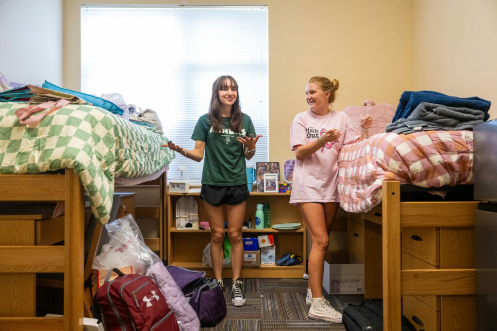 Two students in residence hall