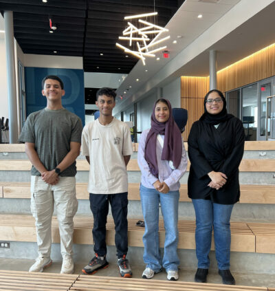 Four students in S&T's Innovation Lab 