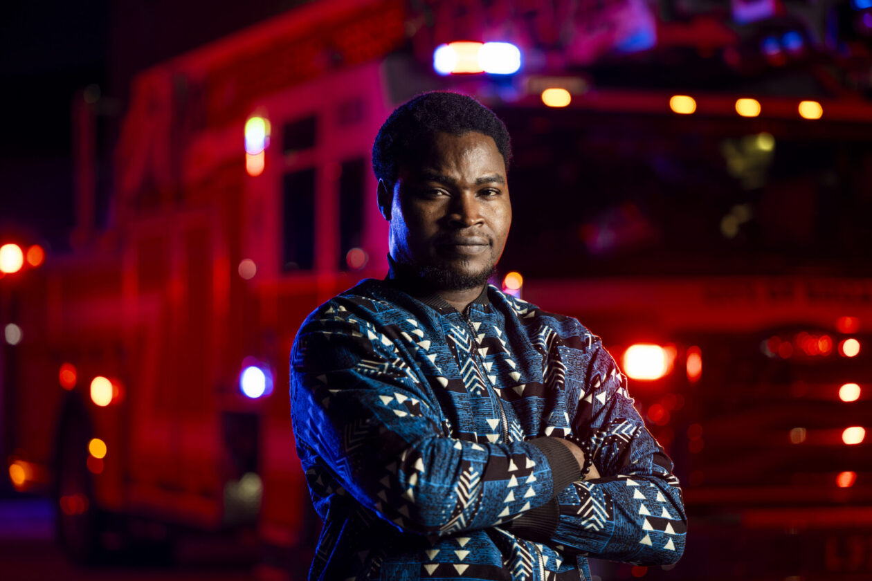 Ademola Adesokan’s doctoral research focused on a method for using social media posts to support the 911 system. Photo by Michael Pierce/Missouri S&T.