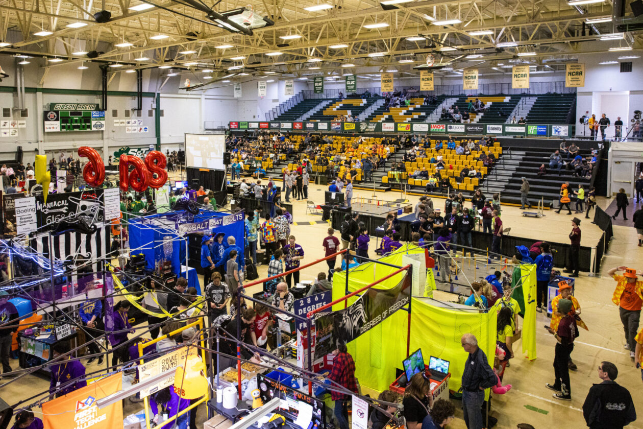 Middle and high school students gather at S&T's Gale Bullman Building for the FIRST Tech Challenge.