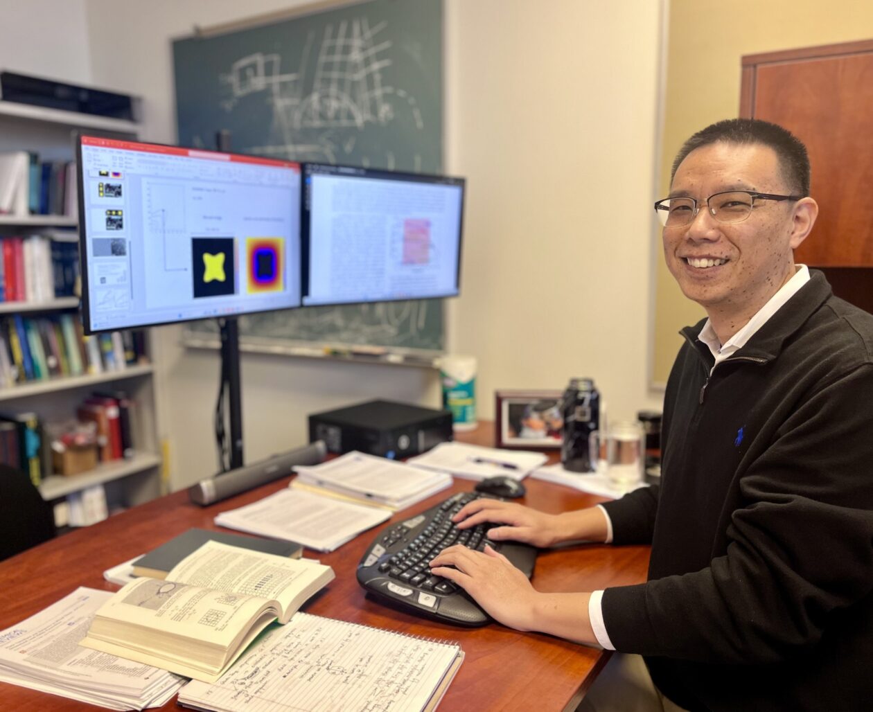 Dr. Yijia Gu in his office in McNutt Hall. Photo by Greg Edwards/Missouri S&T.