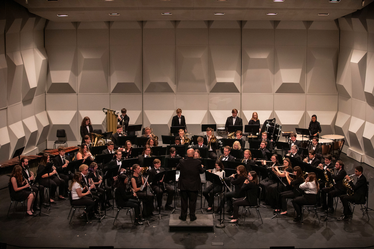 Missouri S&T's Wind Symphony during a performance at Leach Theatre on November 10, 2023.