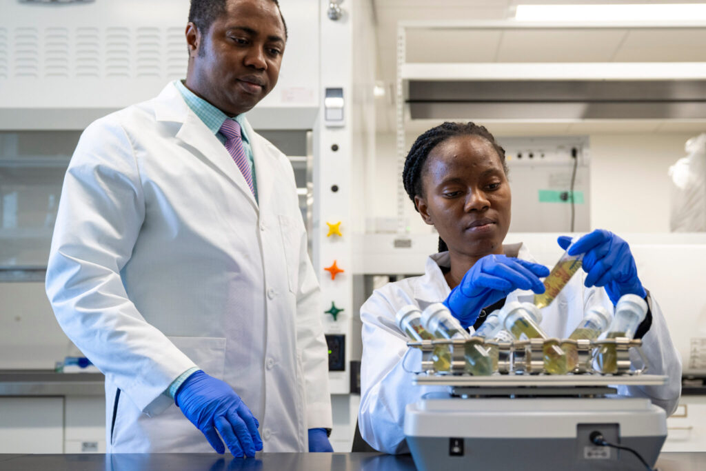 Margaret Taiwo in lab.