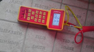 Close up photo of gauge being used in 2002 solar house.